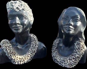 Frank Schirman Hawaiian Black Coral Nani Female Figure Art