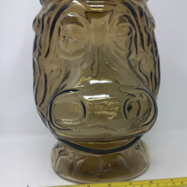 Retro/Vintage Libbey Hippo Glass Cookie Jar