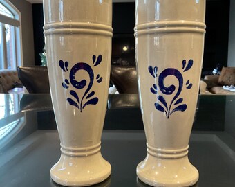 Vintage Westerwalder Feinsteinzeug Vase Set of 2 Pottery German