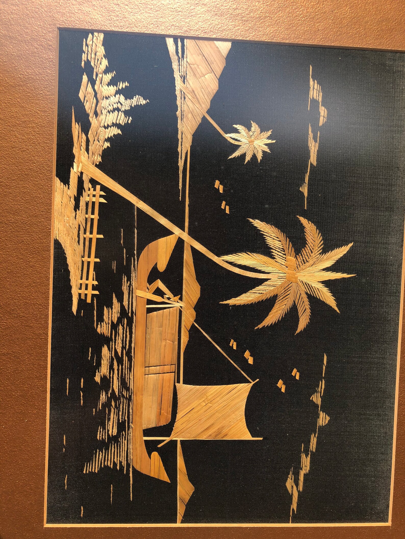 Vintage Japanese Wall Art. Bamboo Straw Art. Etsy