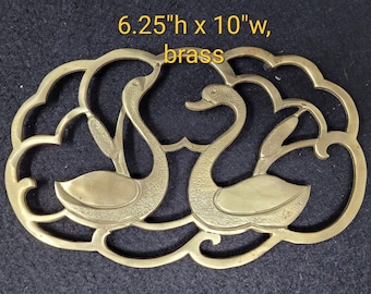 French Vintage Brass Trivet with Geese