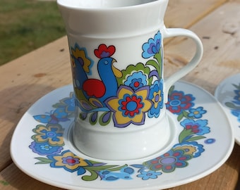 Set di 8 tazze e piattini "Market Place" di Sango Quadrille County Kitchen. F4