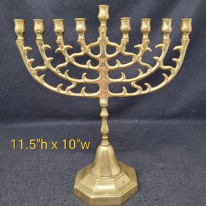Brass Menorah Jewish Judica Brass  Vintage