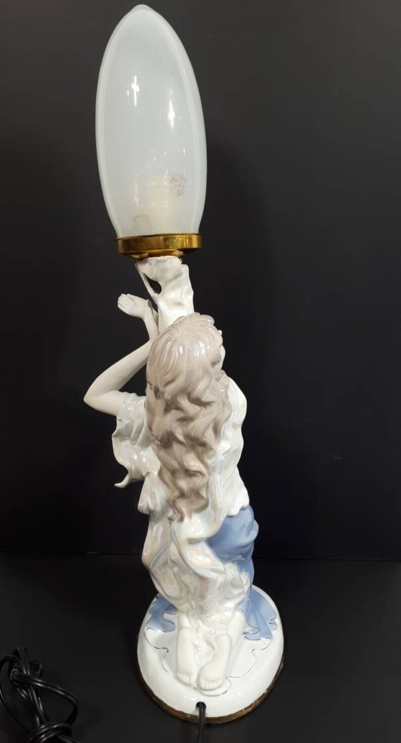 Art Deco Porcelain Lady Lamp Etsy