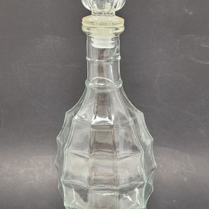 Vintage Clear Glass Liquor Decanter