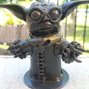 Star Wars Yoda Metal Figurine Recycled Metal Baby Yoda Baby Yoda Metal Sculpture image 1