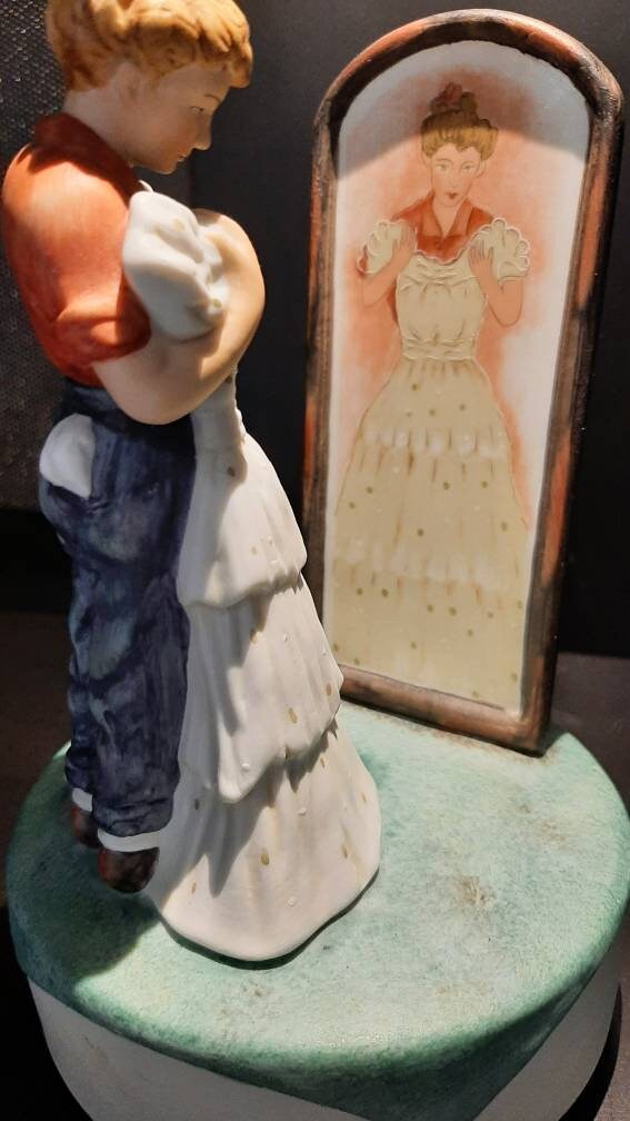 norman rockwell prom dress doll Norman Rockwell's "Prom Dress" Porcelain Doll The Danbury Mint Mirror Stand CoA