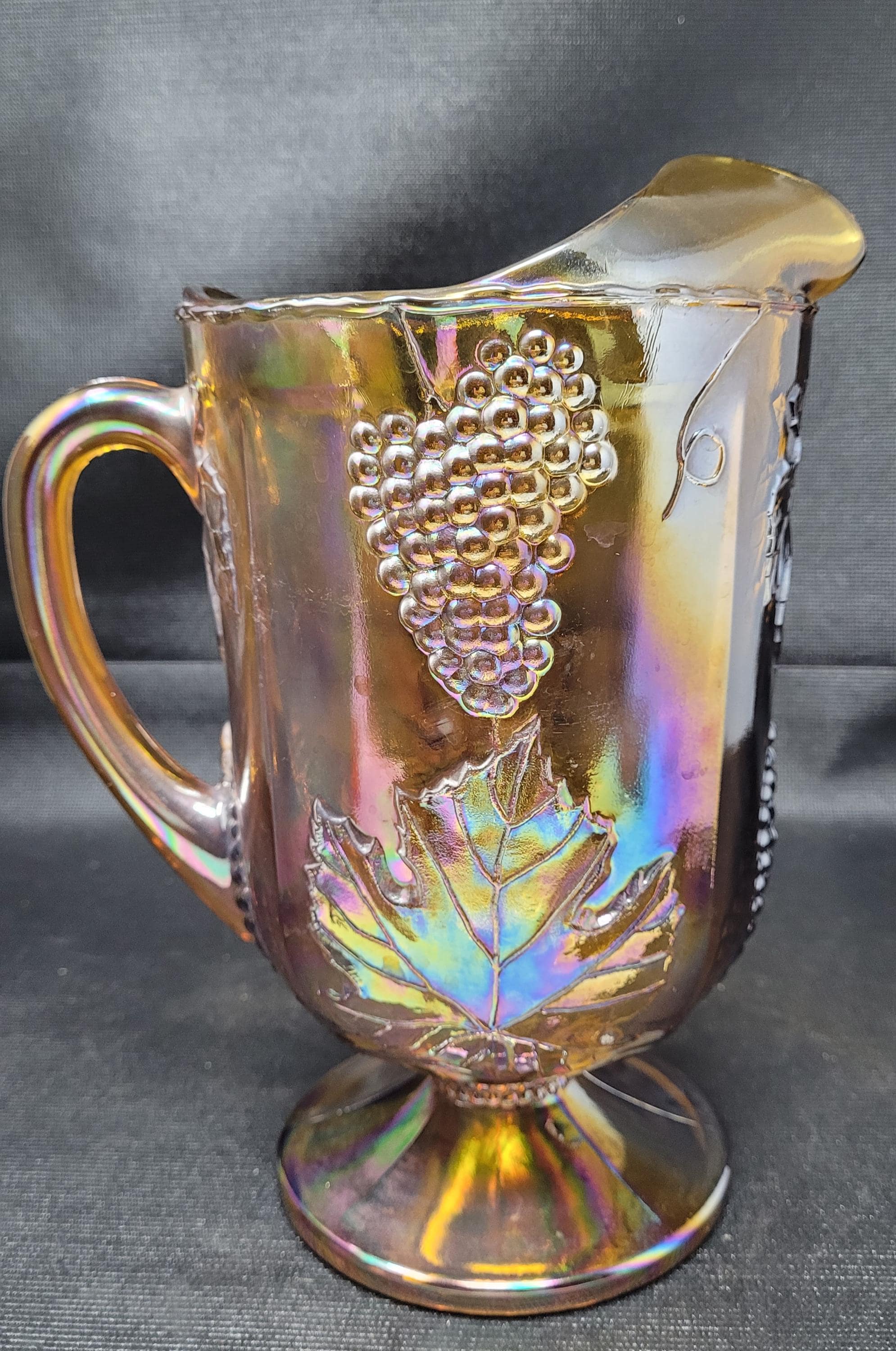 レア物☆FLAKE ☆スノーフレーク Indiana Glass4セット Indiana Glass Iridescent Harvest Grape Carnival Glass Pitcher - Etsy