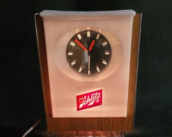 Vintage Schlitz Beer Lighted Clock With Floating Hands. F2 - Etsy