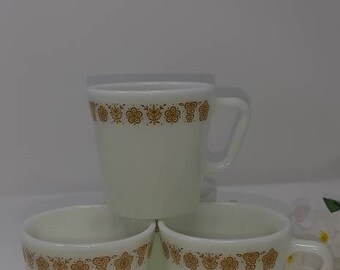 Set di 4 tazze da caffè Pyrex Butterfly Gold