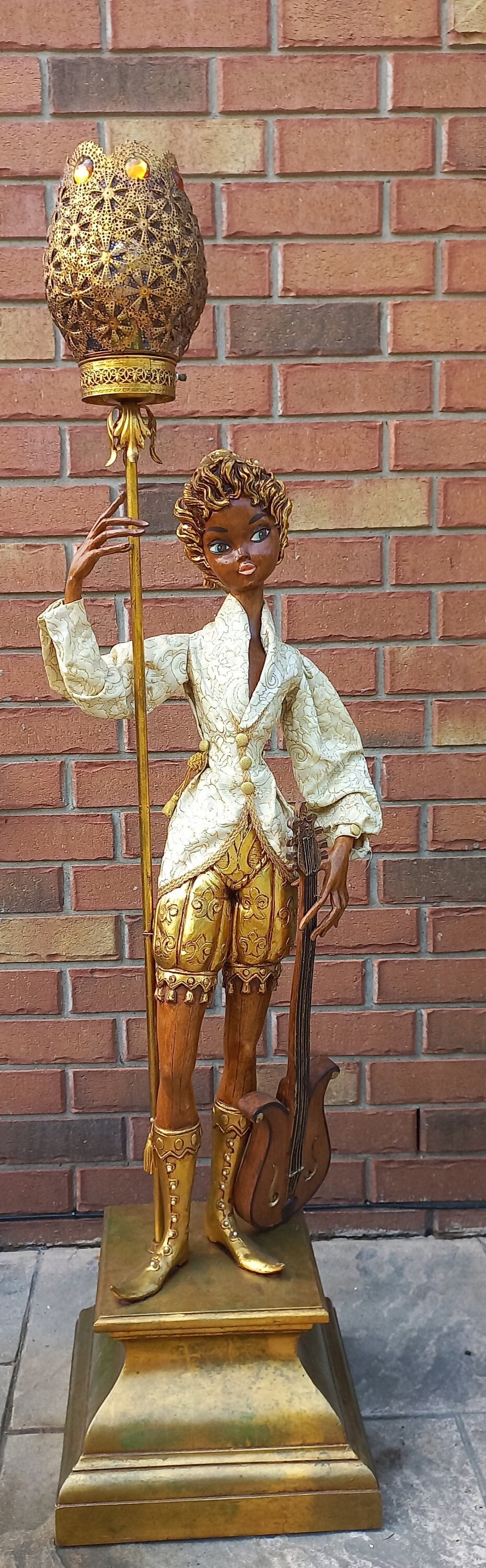 Polished Small head Lumina フランス アンティーク UQL7111 Cheshire Tiffany Floor Lamp with Rustic Style, 60''H