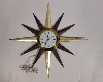 Vintage MCM Starburst Clock