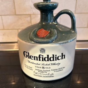 Vintage Glenfiddich 8 year old Whiskey Empty Jug