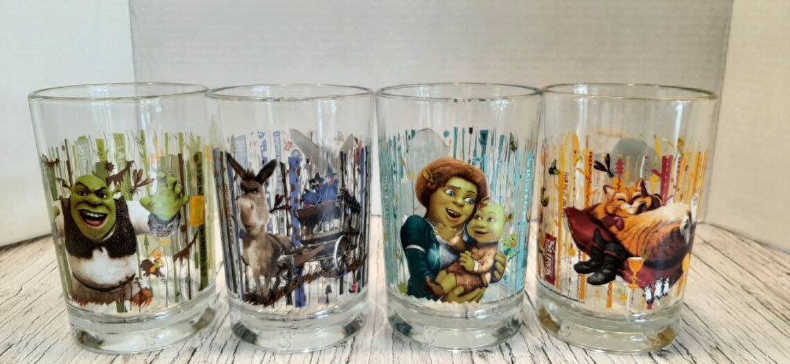 Shrek Forever After Set of 4 McDonald's Glasses Etsy