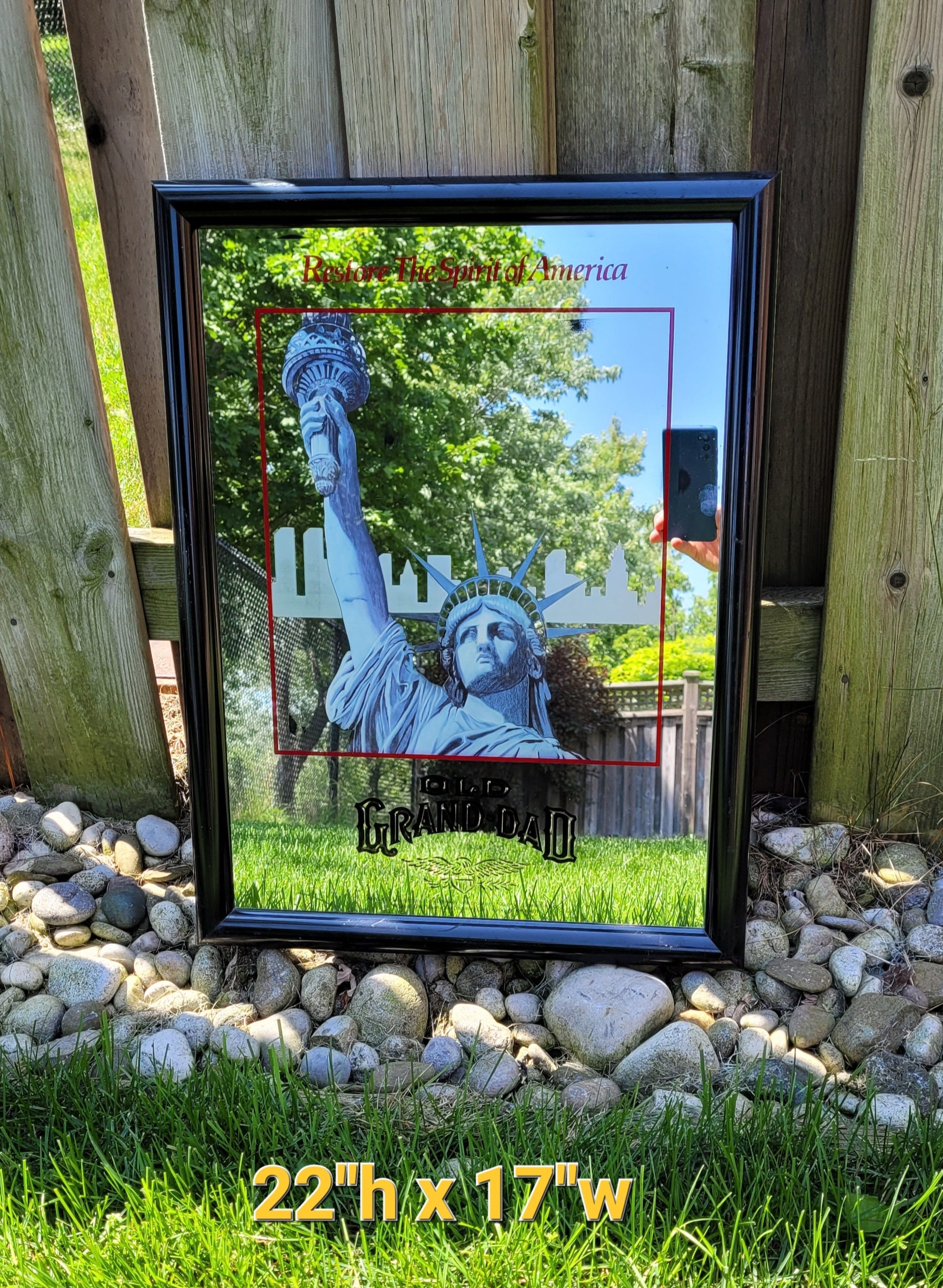 OLD GRAND-DAD パブミラー Vintage Restore the Spirit of America Grand Old Dad Mirror