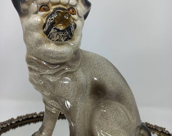 Vintage Ceramic Pug Dog Fugurine