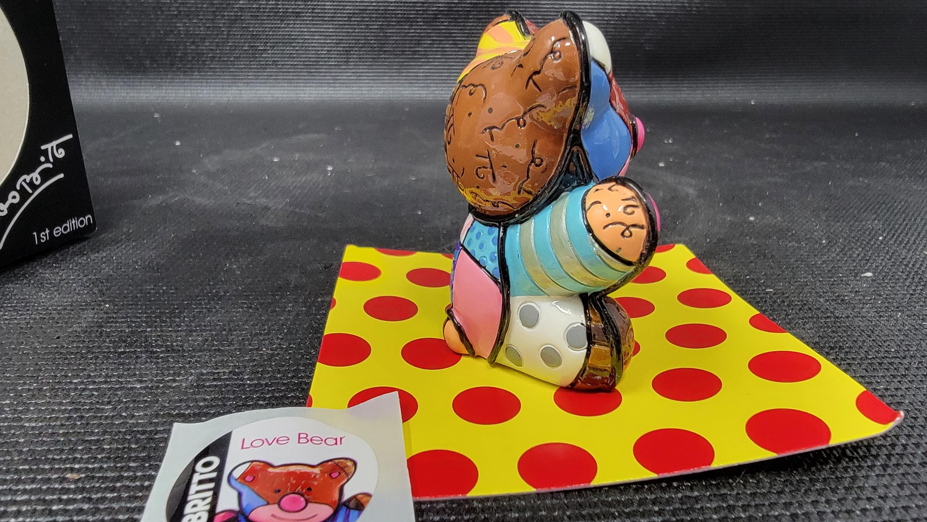 Romero Britto Mini Love Bear Figure *FIRST EDITION 331389 RARE