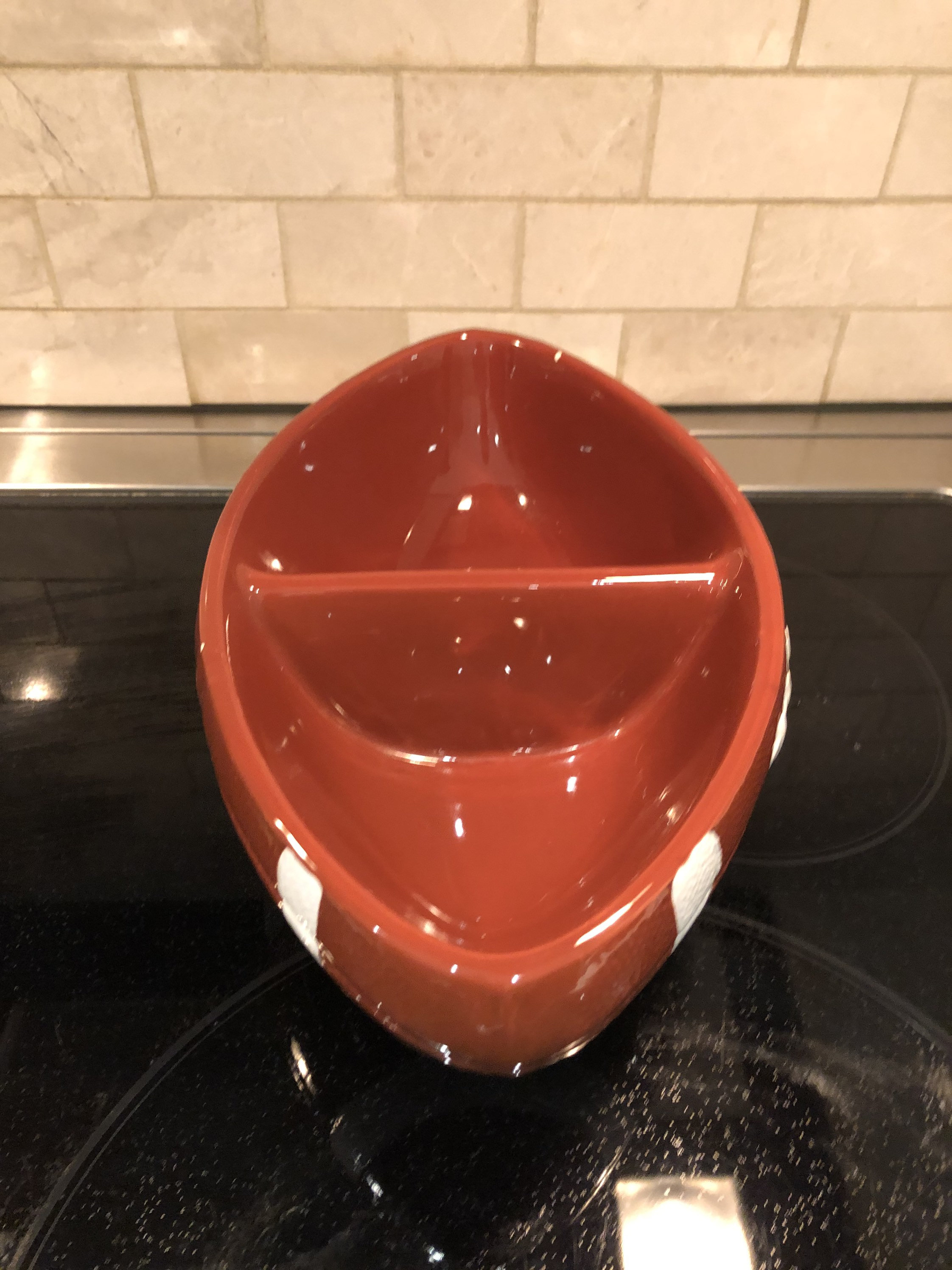 M&M Ceramic FootBall Shaped Candy Dish Divided Bowl NIB Rare Etsy