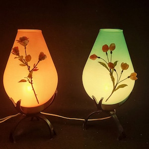 Mid-century Beehive Tripod Table Lamps