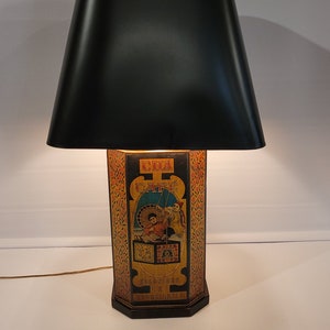 Vintage Frederick Cooper "Cha Cafe" Tea Tin Lamp. F3