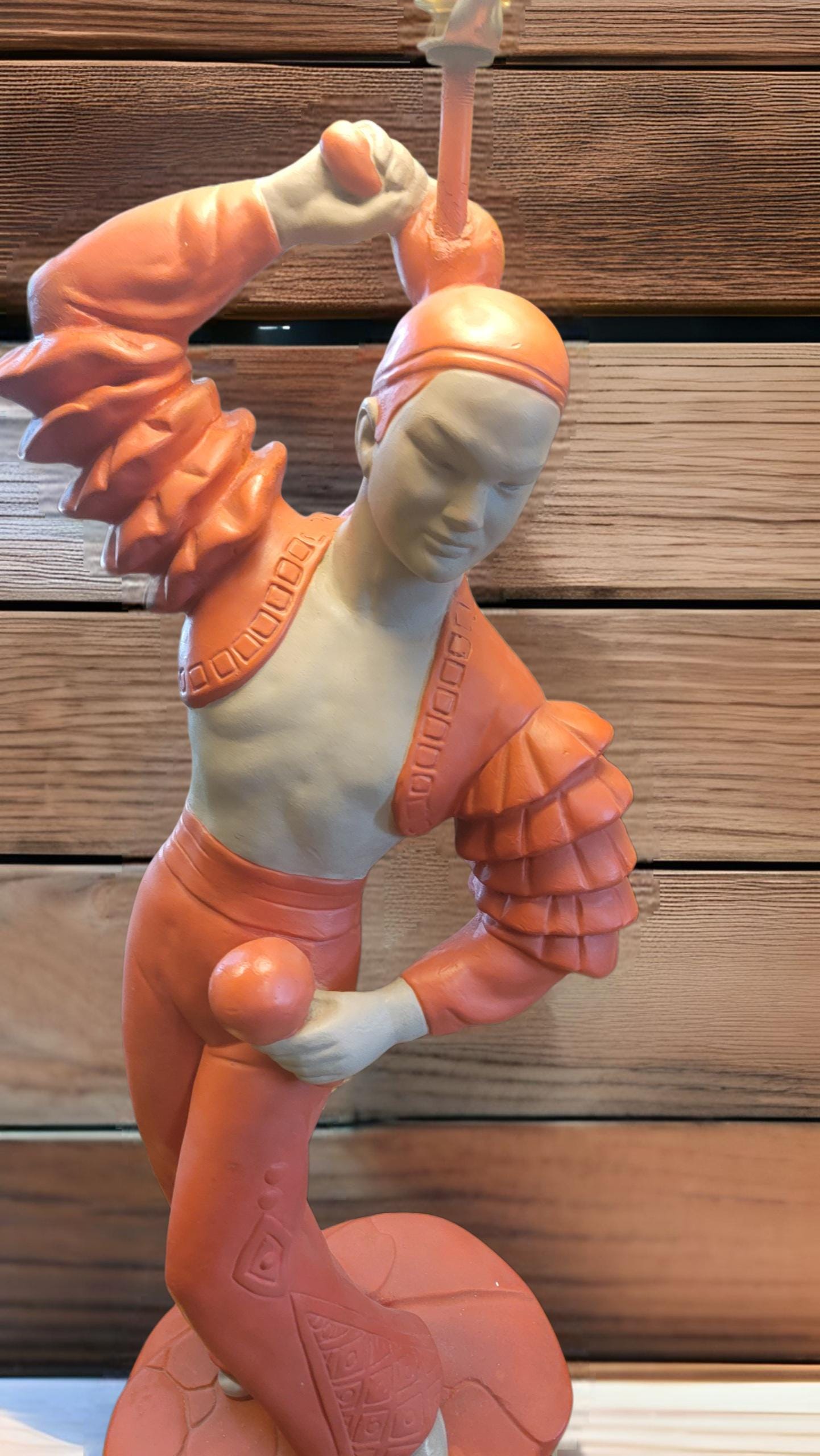 Vintage Chalkware Dancers Table Lamps by Emil Bertolozzi 1950's