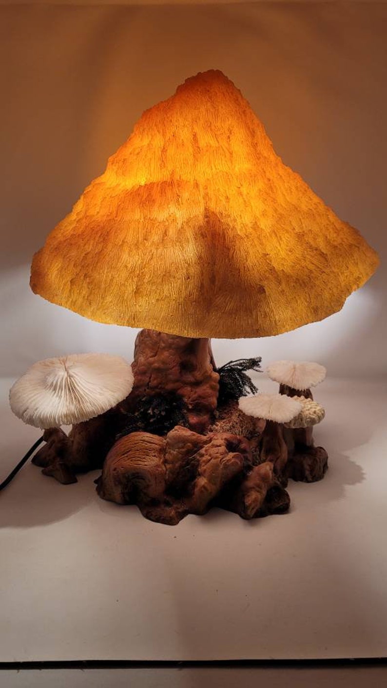Vintage Magical Coral Mushroom Lamp Large 17h Etsy
