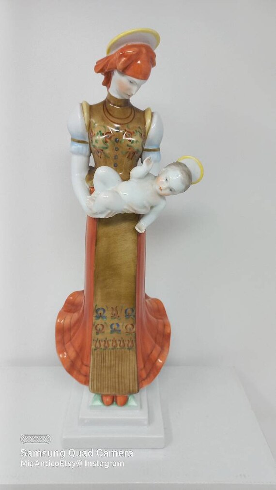 Herend- Matyo Peasant Madonna and Child Figurine Hungarian - Etsy