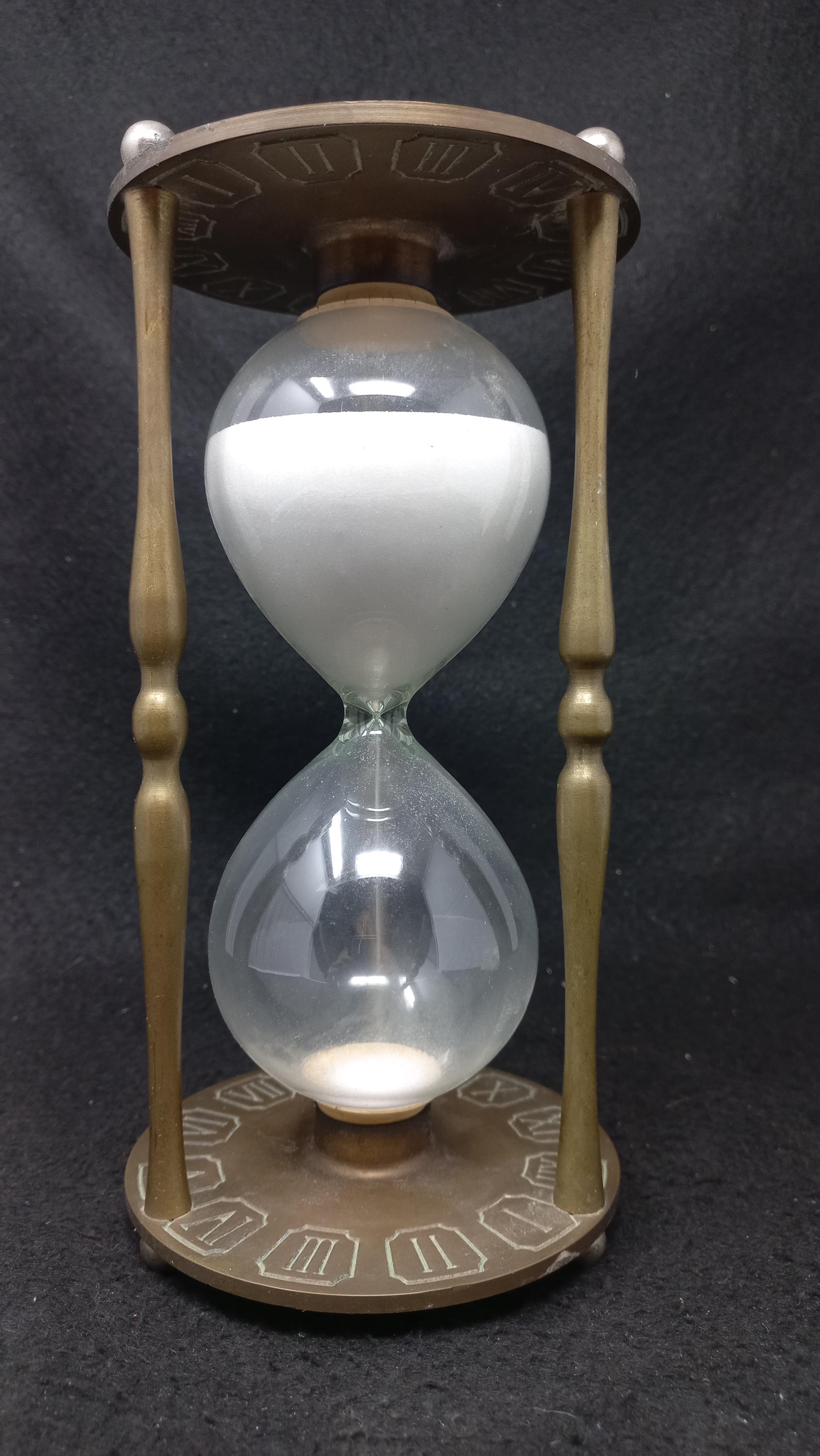 Vintage Brass Hour Glass With Roman Numerals and Zodiac Sign - Etsy