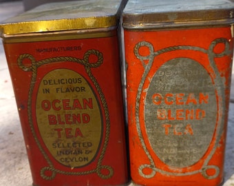 Ocean Blend Tea Tin: Indian & Ceylon Style Metal - Etsy Canada