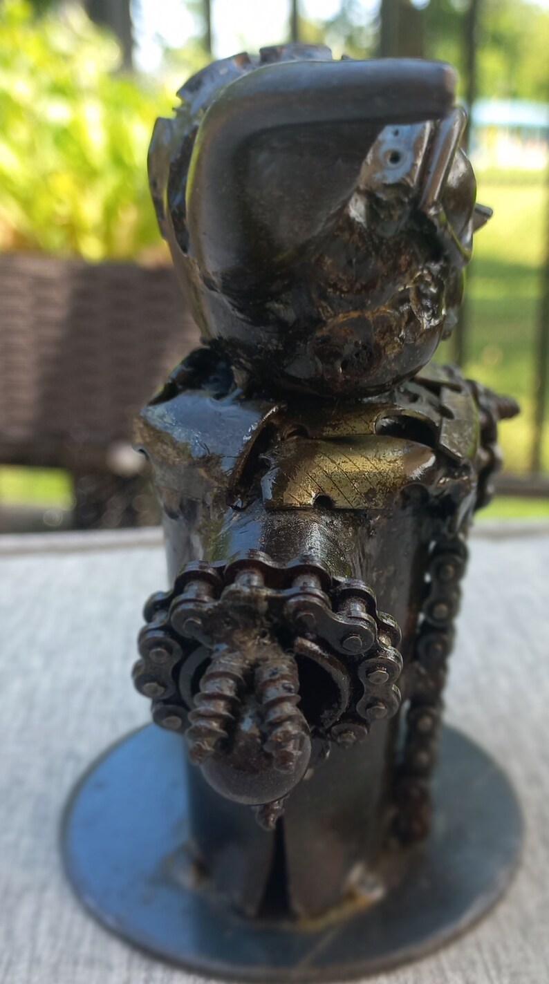Star Wars Yoda Metal Figurine Recycled Metal Baby Yoda Baby Yoda Metal Sculpture image 5