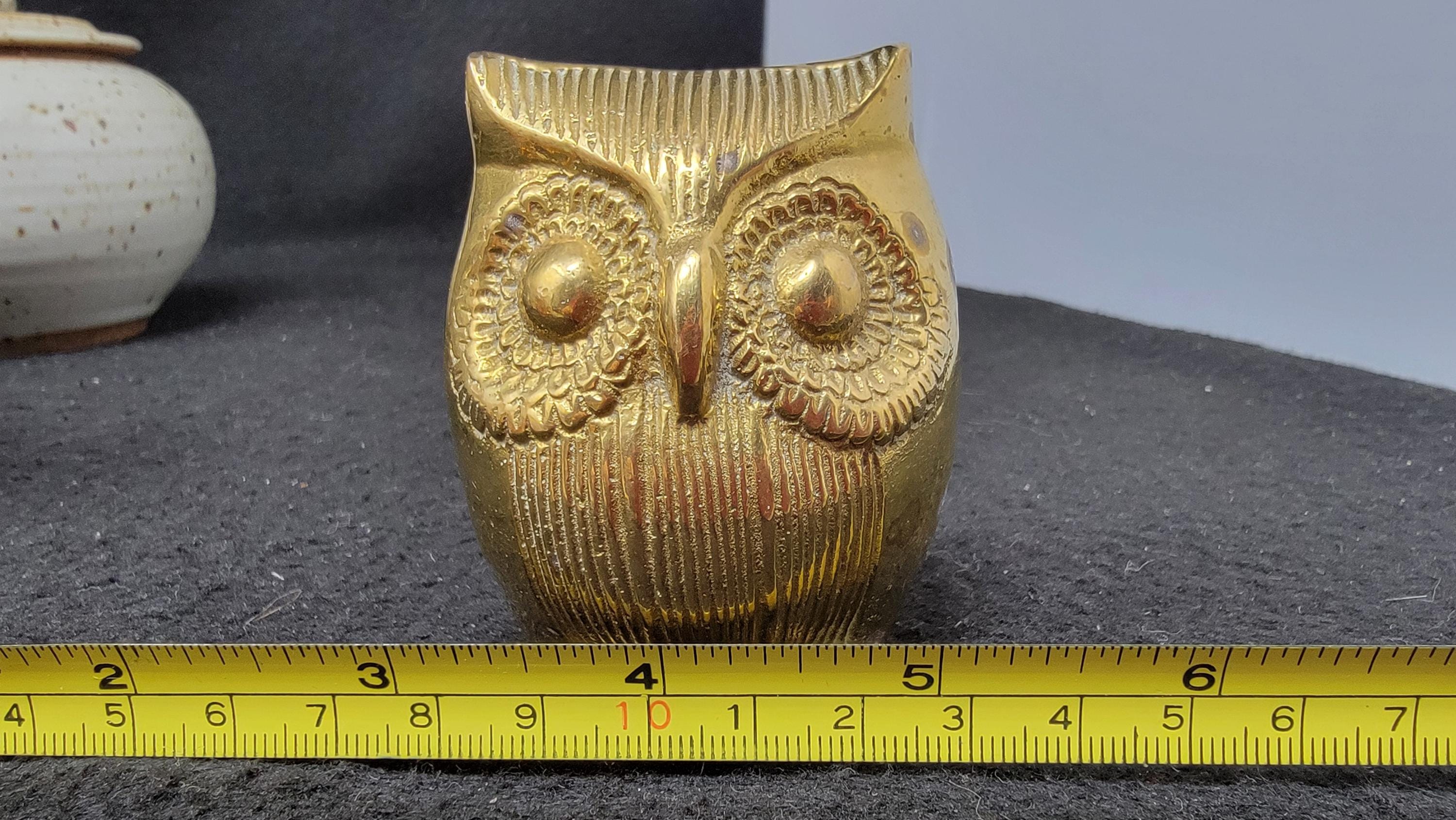 ヴィンテージ真鍮フクロウ ヴィンテージ真鍮フクロウの置物 ペーパー