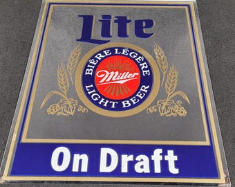Vintage Miller Lite Beer "On Draft" Bar Sign