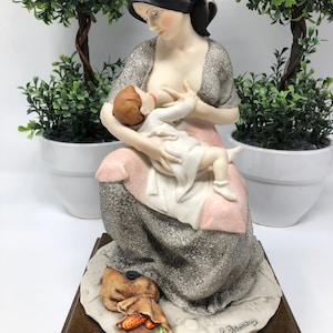 Giuseppe Armani Collectors Sculpture. “Maternity” Mother & Child Breastfeeding Capodimonte
