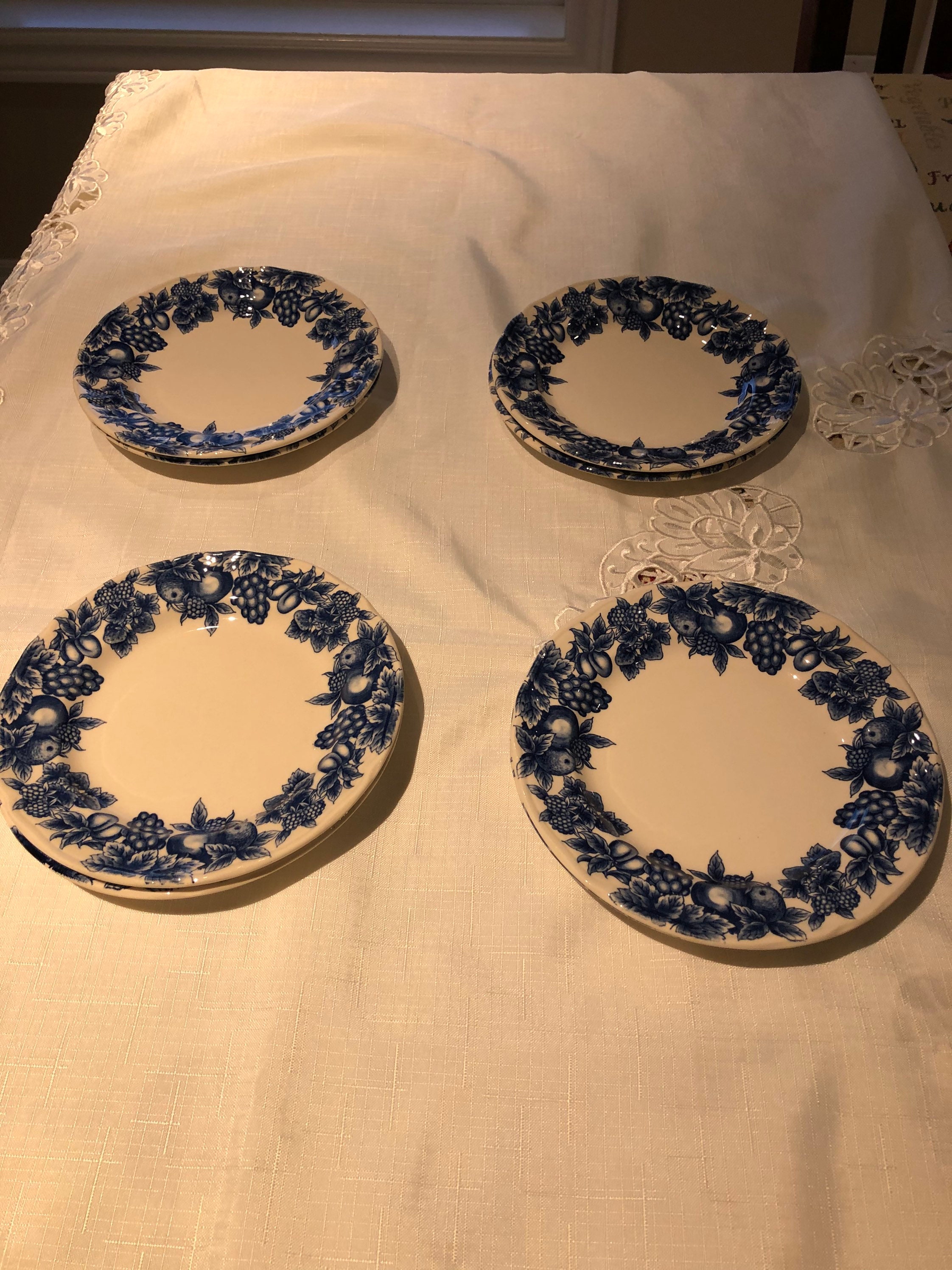 Libbey Tableware Chi Lie7 Fruits and Berries White and Blue . Etsy