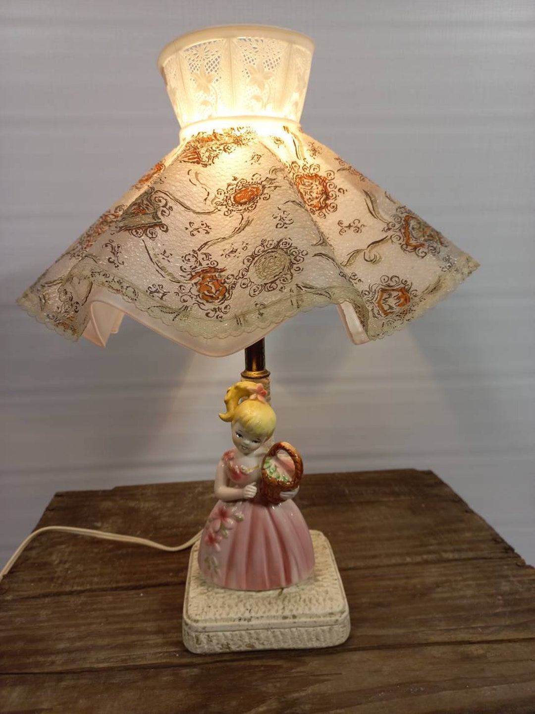 Vintage Kitschy Cute Little Girl Lamp Etsy