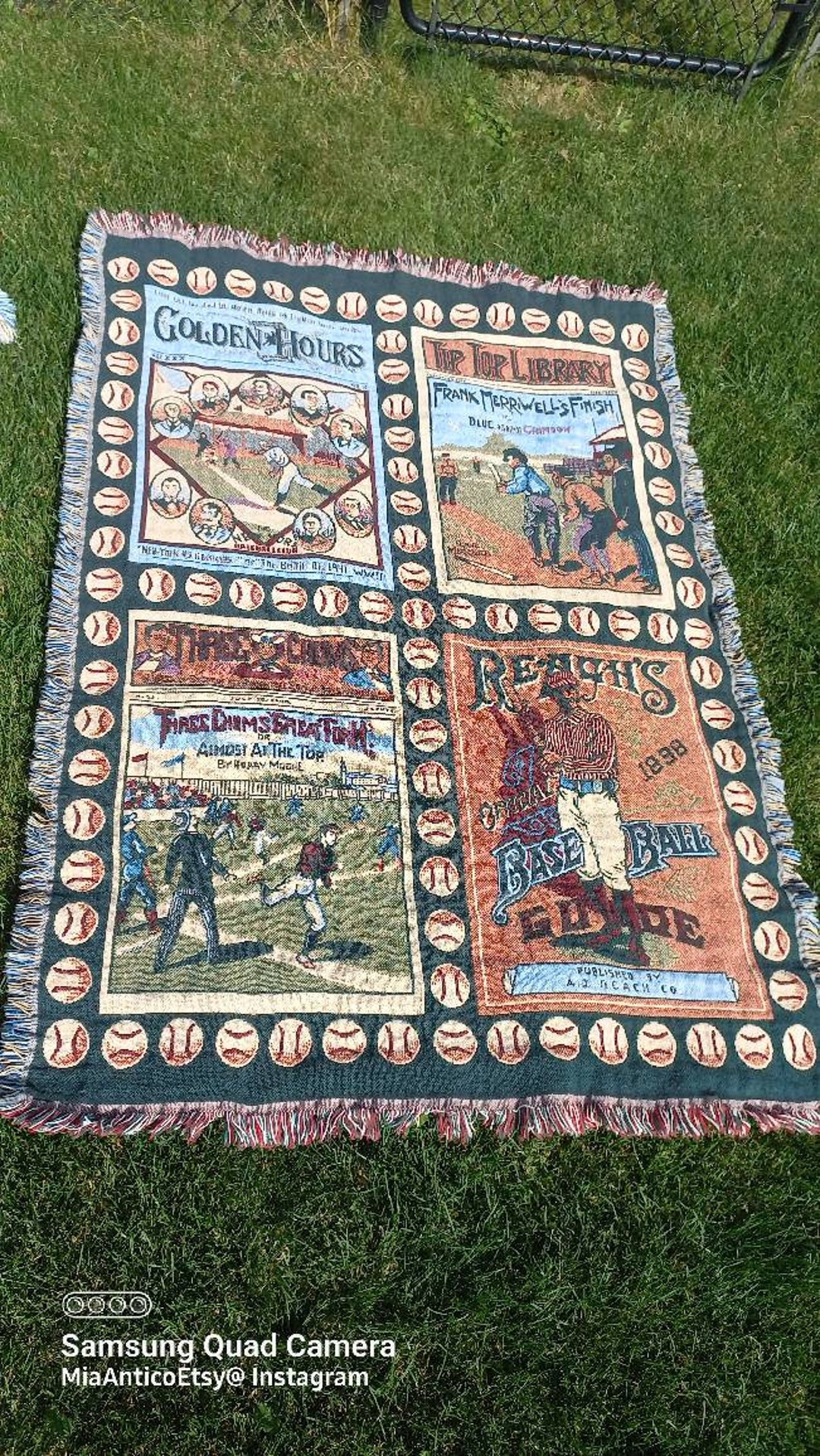 Goodwin Weavers Crown Crafts Blanket Baseball Etsy