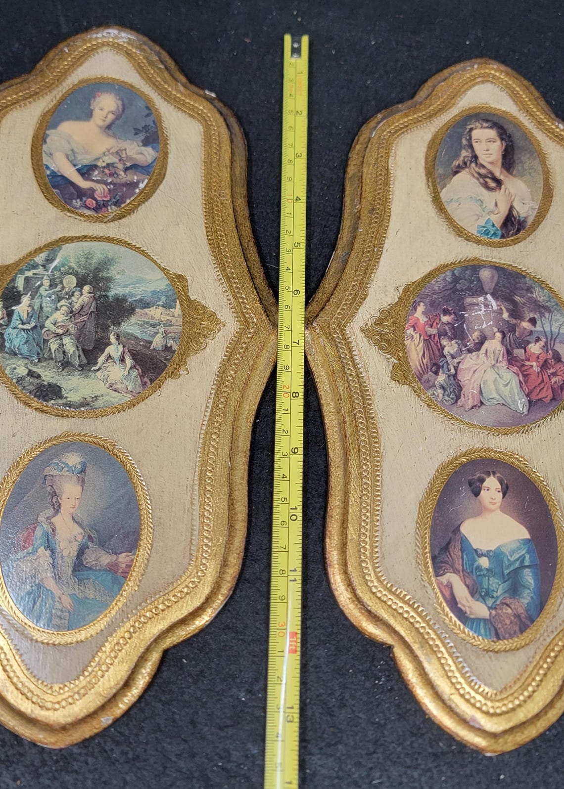Vintage Italian Florentine Wood Plaques Italy Victorian Wall Decor Set ...