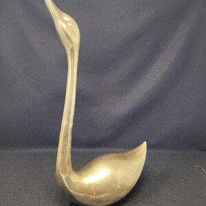 Vintage Mid-Century Brass Swan Bird 17&quot;H