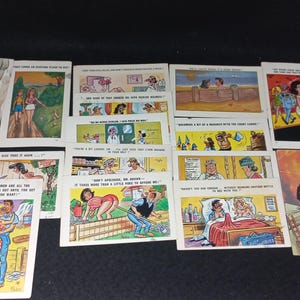 Lot de 11 cartes postales anglaises osées vintage