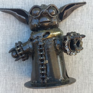 Star Wars Yoda Metal Figurine Recycled Metal Baby Yoda Baby Yoda Metal Sculpture image 10