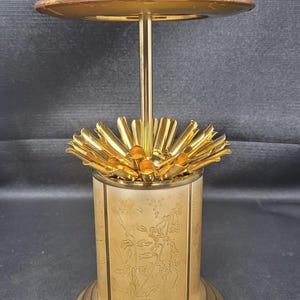 Vintage Mid-Century Round Brass Pop-up Cigarette Holder Dispenser. S5