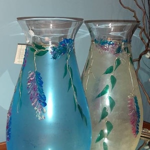 Murano Hand Painted Vases Art Deco