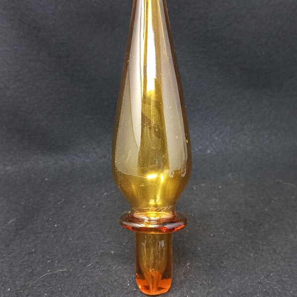 Mid-century Blenko Genie Bottle Top Amber