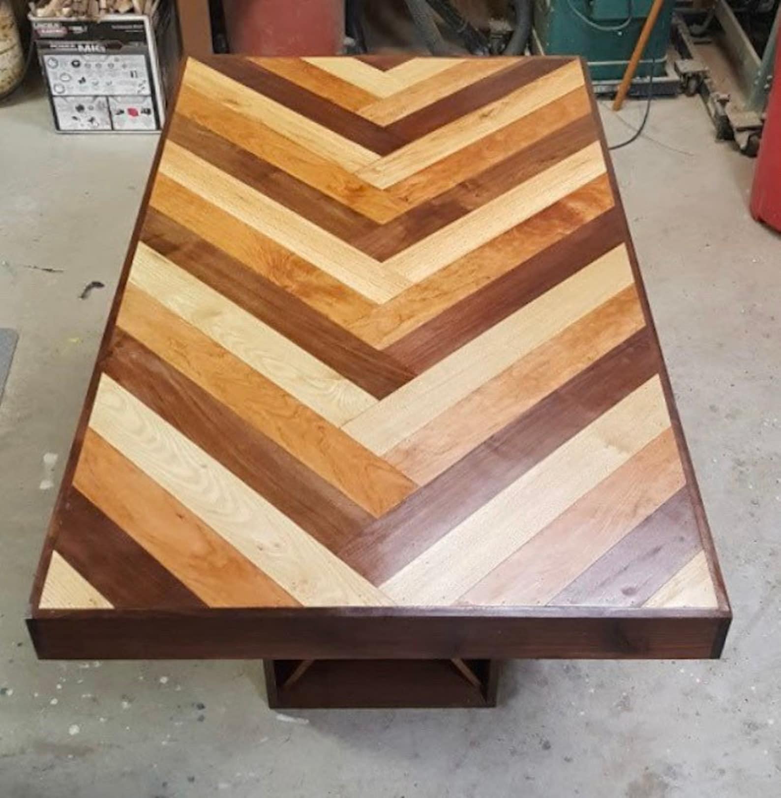 Herringbone Table Etsy