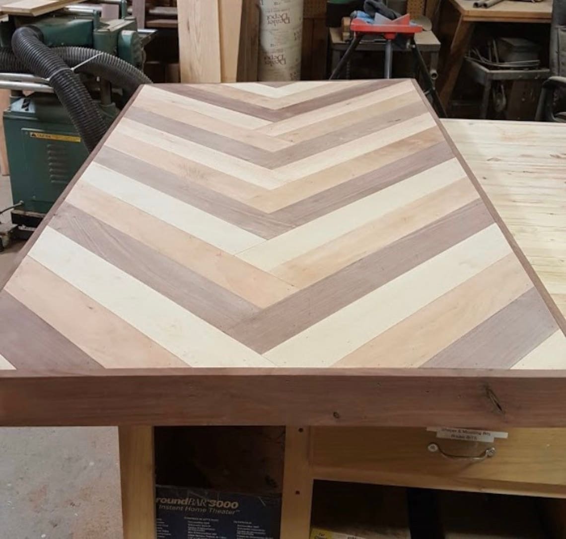 Herringbone Table Etsy