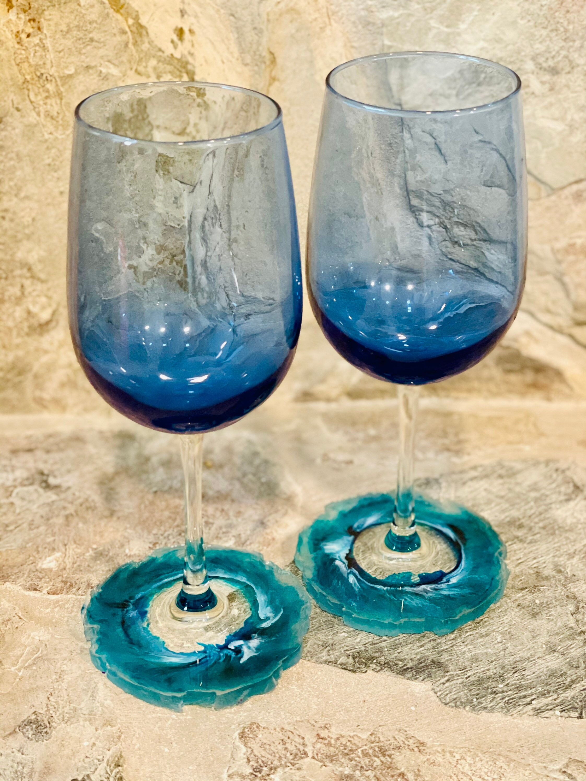Ocean Wine Glasses Set of 2 Wine Glasses Ocean Decor Beach Etsy
