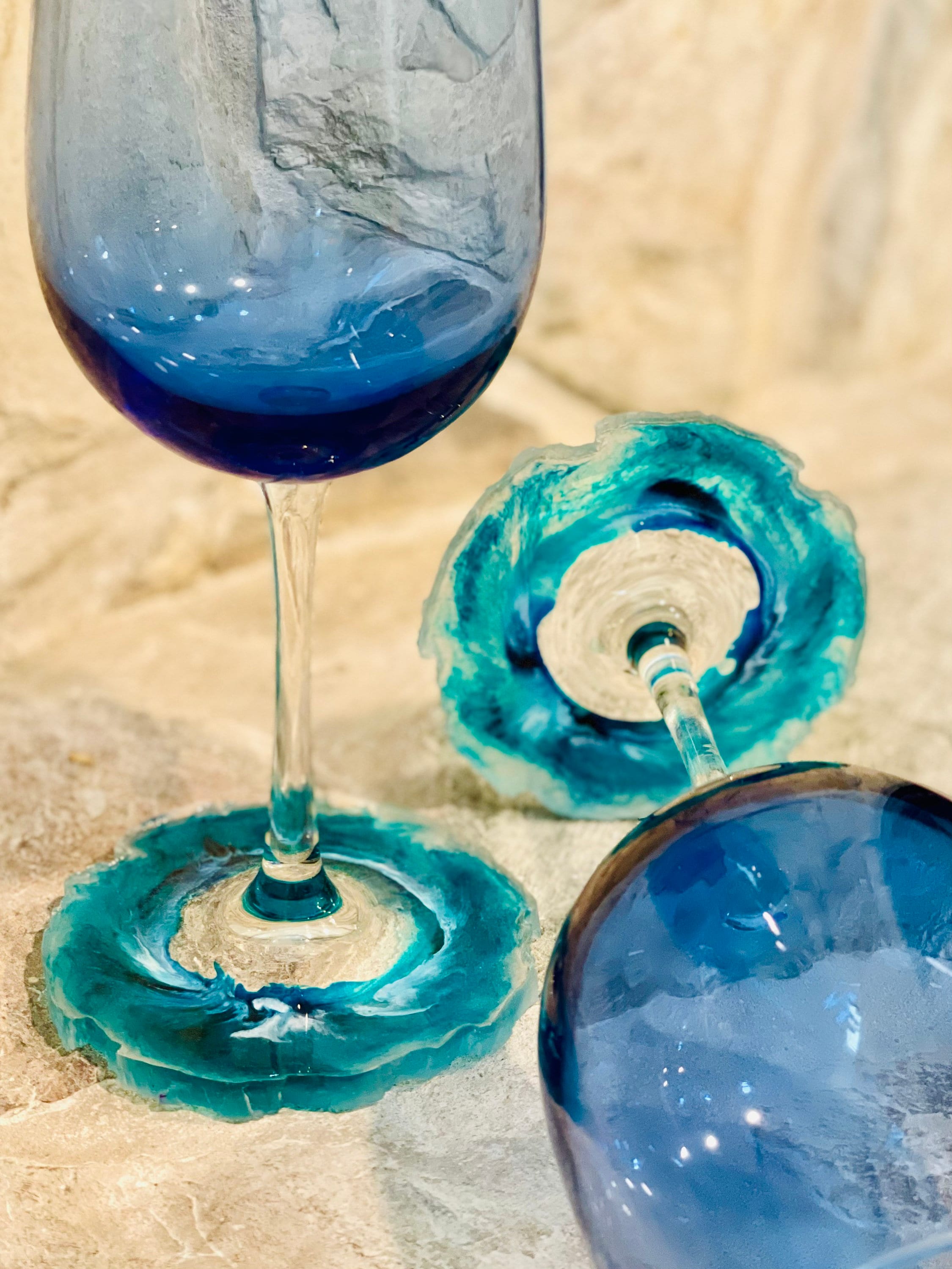Ocean Wine Glasses Set of 2 Wine Glasses Ocean Decor Beach Etsy