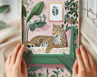 Cheetah Wall Art, Cheetah Bedroom Print, Office Decor, Maximalist Wall Art, Cheetah Print, Home Decor, Eclectic Print, Cheetah Poster