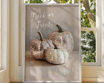 Kürbis Druck - Glam Disco Ball Küche Dekor, Herbst Wand Kunst (Digitaler Download