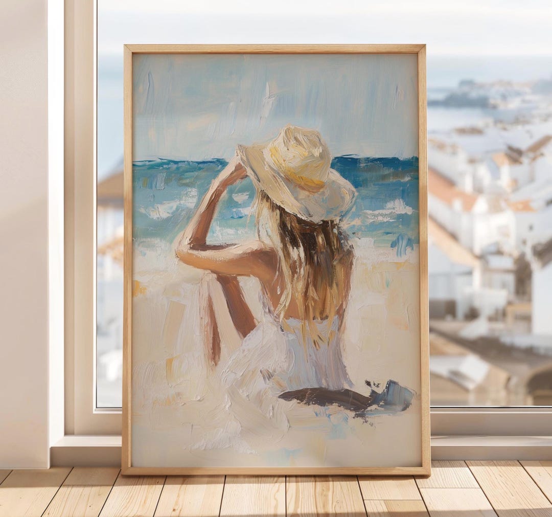 Coastal Wall Art - Cowgirl Beach Print, Calming Beach Decor, Teen ...